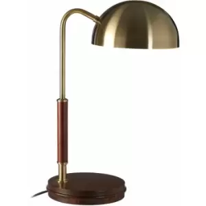 Premier Housewares Antique Brass Finish Task Lamp/ Minimal Linear Tube Room Lighting/ Table / Desk / Bedside Lamp For Office / Living Room 31 x 46 x