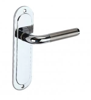 Wickes Vittore Latch Door Handle - Polished Chrome and Matt 1 Pair