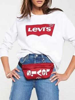 Levis Relaxed Graphic Crew Sweatshirt - White, Better Batwing White, Size XL, Women