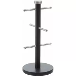 Matt Black and Metal 6 Cup Mug Tree - Premier Housewares