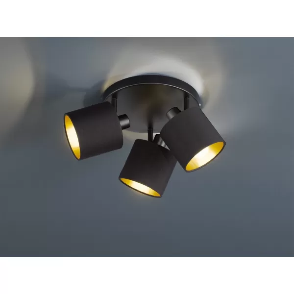 Tommy Modern 3 Light Ceiling Spotlight Clusters Black Matt