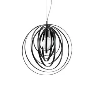 Disco 1 Light Spherical Cage Ceiling Pendant Black, E27