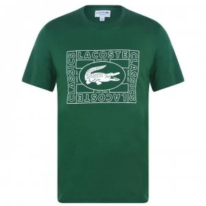 Lacoste Box Word T Shirt - Verte