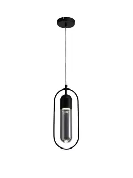 Ceiling Pendant, 1 x 7W LED, 4000K, 790lm, Black, Smoked