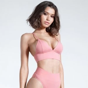 Firetrap Blackseal Long Line Bikini Top - Pink Blush