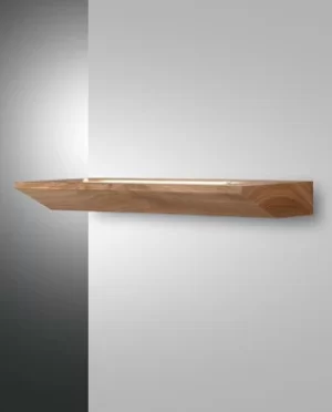 Linus LED Wall Uplight Oak Glass