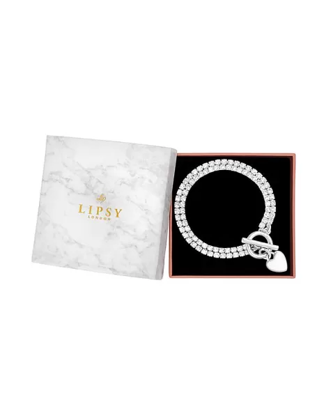 Lipsy Cupchain Heart T Bar Bracelet