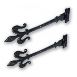 LocksOnline Black Antique Fleur de Lys Decorative Hinges