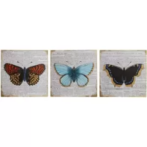 Premier Housewares Butterfly Wall Plaque - Set of 3