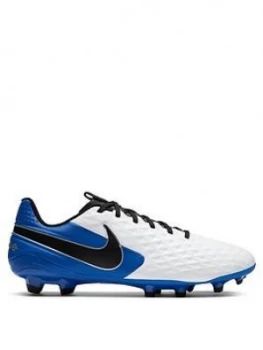 Nike Mens Tiempo 8 Academy Firm Ground Football Boot, White/Blue, Size 6, Men