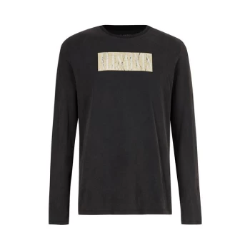 AllSaints Integers Long Sleeve Crew - Jet Black