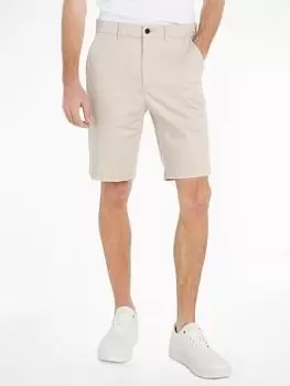 Calvin Klein Satin-stretch Slim Short, Beige, Size 32, Men