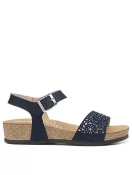 Hotter Hotter Leslie Casual Footbed Sandals - Navy, Blue, Size 4, Women