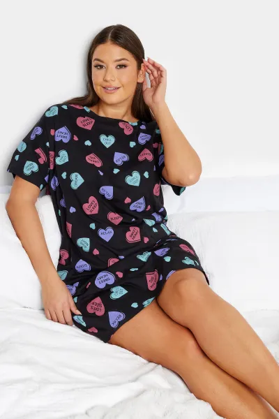 Love Hearts Printed Nightdress