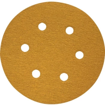 York - 150MM Adhesive (Sticky Backed) Aluminium Oxide Discs, 6 Hole (60- you get 5