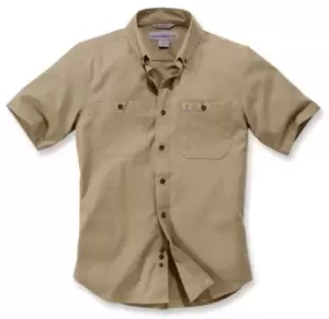 Carhartt Rugged Flex Rigby Work Short Sleeve Shirt, green-brown, Size XL, green-brown, Size XL