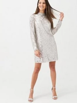 Mint Velvet Sequin Mini Dress - Nude