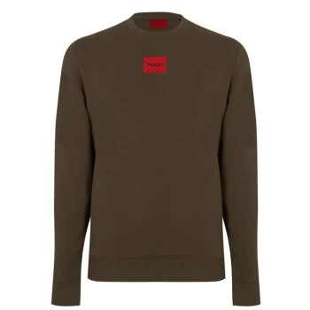 Hugo Boss Duragol Red Patch Logo Sweatshirt Khaki Size L Men