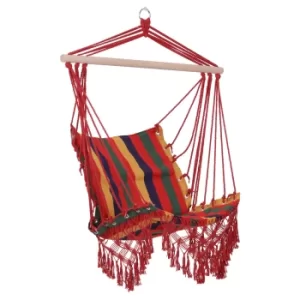 Outsunny Hammock Chair Swing Colourful Striped Seat Porch Indoor Outdoor Hanging Beach