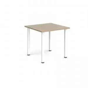 Rectangular white radial leg meeting table 800mm x 800mm - barcelona