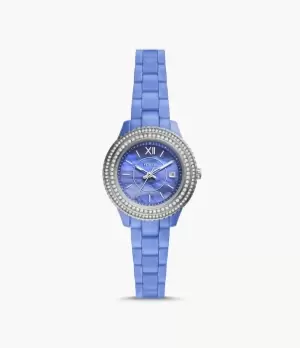 Fossil Women Stella Three-Hand Date Blue Ceramic Watch