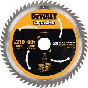 DEWALT Extreme Runtime Circular Saw Blade 210mm 60T 30mm