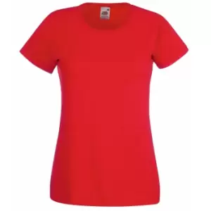 Fruit Of The Loom Ladies/Womens Lady-Fit Valueweight Short Sleeve T-Shirt (Pack Of 5) (XS) (Red)