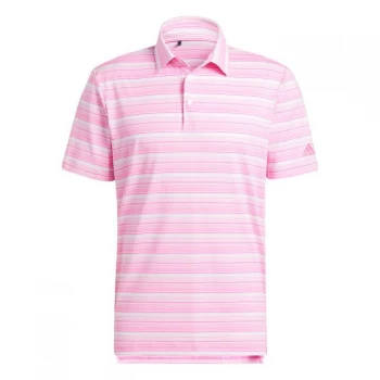 adidas Heather Snap Polo Shirt Mens - Screaming Pink