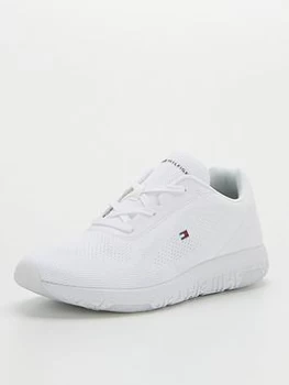 Tommy Hilfiger Lightweight Techmesh Flag Runner Trainers - White, Size 42, Men