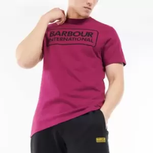 Barbour International Mens Essential Large Logo T-Shirt - Magenta Purple - M