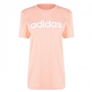 adidas Womens Essentials Linear T-Shirt Loose - Glow Pink