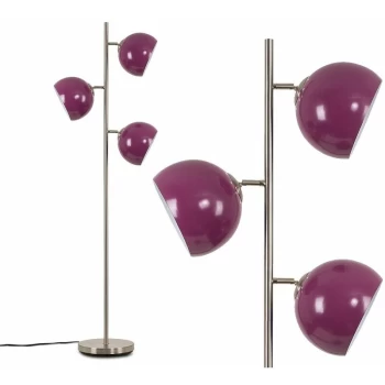 Elliott Floor Lamp in Chrome with Arco Shade - Purple - No Bulb