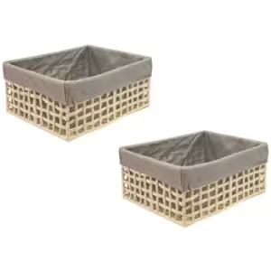 Cotton Rope Storage Basket Set Of 2 Medium,Beige