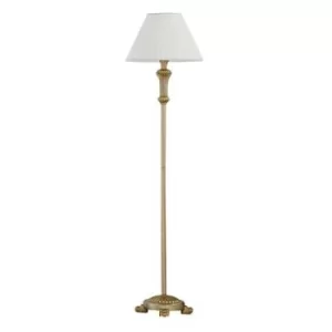 Dora 1 Light Floor Lamp Antique Brass, E27
