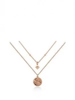 Radley Rose Gold Tone Star Disc Pendant Double Layer Ladies Necklace