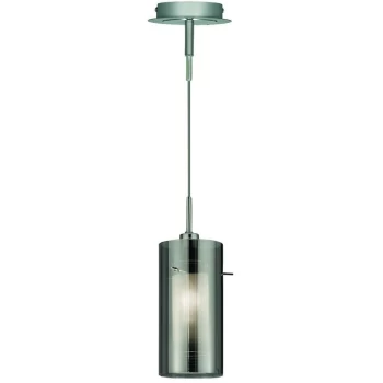 Searchlight Lighting - Searchlight Duo 2 - 1 Light Ceiling Pendant Chrome, Smoked Glass Single, E14