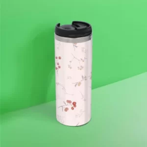 Quaint Floral Pattern Stainless Steel Travel Mug