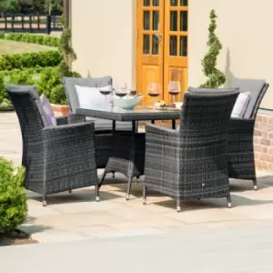 Maze Rattan LA 4 Seat Bistro Set Grey