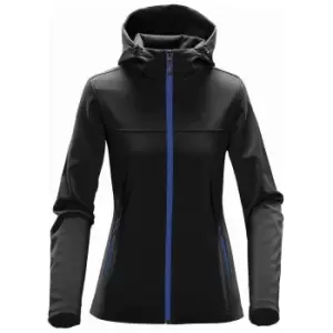 Stormtech Womens/Ladies Orbiter Hooded Soft Shell Jacket (S) (Black/Azure)