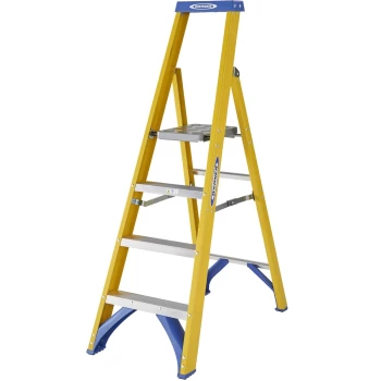 Werner Fibreglass Platform Step Ladder - 4 Tread