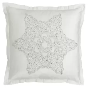 Wonderland Snowflake White Cushion White