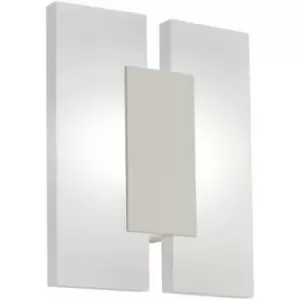 Loops - Wall Light Colour Satin Nickel Shade Satined Plastic Bulb LED 2x4.5W Included