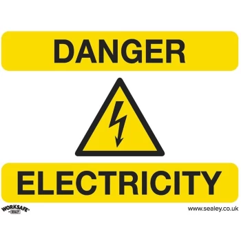 Sealey - SS41P1 Warning Safety Sign - Danger Electricity - Rigid Plastic