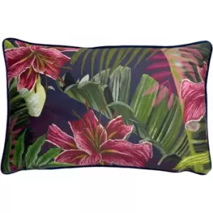 Paoletti Kala Lilly Piped Edge Cushion Cover, Multi, 30 x 50 Cm