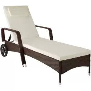 Tectake - Sun lounger Cassis rattan aluminium - reclining sun lounger, garden lounge chair, sun chair