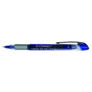 Q-Connect Liquid Ink Rollerball Pen Fine Blue Pack of 10 KF50140