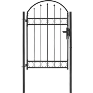 Vidaxl - Fence Gate with Arched Top Steel 100x150cm Black Black