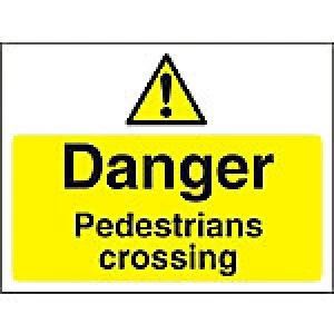 Warning Sign Pedestrians Crossing Fluted Board 45 x 60 cm