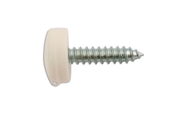 Number Plate Security Screw-White Pack 100 Connect 30633