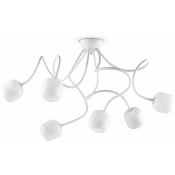 Ideal Lux Octopus - 6 Light Multi Arm Ceiling Light White